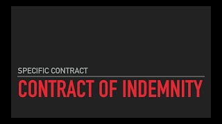 Contract of Indemnity  Specific Contract  Malayalam  LLB Class Room [upl. by Addie]