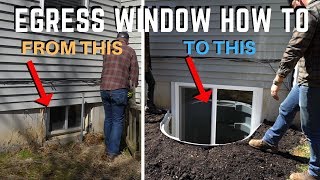 Egress Basement Window Installation  How To  DIY Home Improvement [upl. by Froma81]