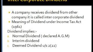 Inter corporate dividend Taxability [upl. by Nabila]