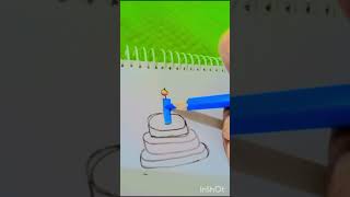 birthday cake and birthday popper drawing 🎉🎂 birthday drawing ytshorts tanviscreativeworld [upl. by Etyak156]