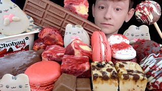 ASMR Chocolate amp Red Velvet Desserts Cheesecake Macarons Ice Cream Cake Pops Brownies [upl. by Krutz]