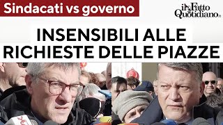 Sindacati delusi dal governo Bombardieri Uil quotInsensibilità alle richieste delle piazze” [upl. by Beka]