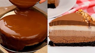 Cheesecake al triplo cioccolato il dolce goloso e facile da preparare [upl. by Erbe]