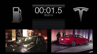 Tesla Model S  Full Battery Swap Event [upl. by Simmie]