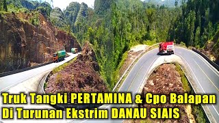 Truk Tangki PERTAMINA amp CPO Balap Lewat Turunan Tanjakan Danau Siais Batang Toru Natal Tapsel [upl. by Ymarej]