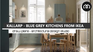 KALLARP Blue Grey Kitchens  HighGloss Blue Grey Kitchen With a Modern Look  IKEA Kitchens shorts [upl. by Virginia]