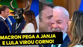 HILÁRIO Macron lasca beijo de novela na Janja e Lula vira CORNO a internet não perdoou [upl. by Amol277]