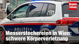 Messerstechereien in Wien absichtlich schwere Körperverletzung  kronetv NEWS [upl. by Ladnar]