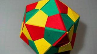 How to make an Origami Icosahedron  Triangle Edge modules [upl. by Akirdnas304]