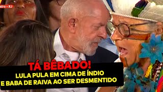 TÁ BÊBADO Lula parte pra cima de indígena e aos berros arranca microfone após ser desmascarado [upl. by Ihtak]