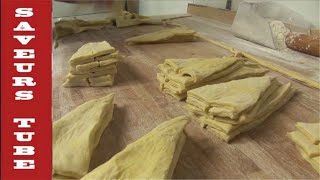 How to make Croissants Part 2 Cutting with The French Baker Julien Saveurs Kitchen Dartmouth uk [upl. by Flessel]