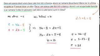 Problema de pus in ecuatie  cati elevi si cate banci [upl. by Jegger934]