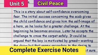 Civil Peace Exercise Class 11 English Questions Answers Notes [upl. by Oab]