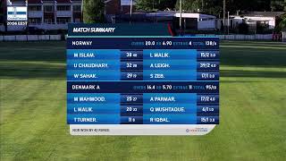 Mens Nordic T20 Cup Denmark A v Norway [upl. by Ahsennek]