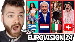 Netherlands 🇳🇱 amp Greece 🇬🇷 amp Italy 🇮🇹 amp Switzerland 🇨🇭  Grand Final  Eurovision 2024 REACTION [upl. by Wolram]