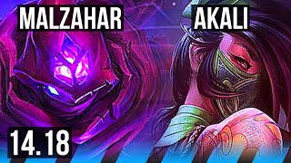 MALZAHAR vs AKALI MID  5k comeback 40k DMG  NA Diamond  1418 [upl. by Nattie]