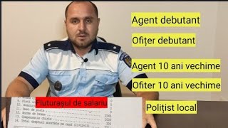 Cât este SALARIUL polițiștilor Agentofițer polițist local poza cu fluturașul [upl. by Hsirahc446]