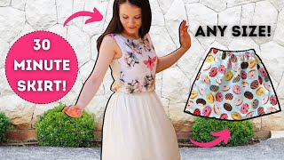 How to sew a gathered skirt in 30 minutes  QUICK and EASY tutorial [upl. by Courtland494]