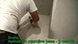 Aplicación de microcemento en baño [upl. by Howlyn]