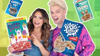 Trying EVEN MORE Weird Cereals w Rosanna Pansino Part 4 [upl. by Sivla]