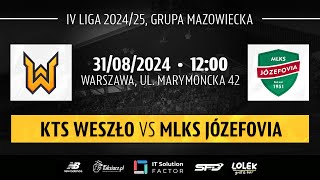 KTS WESZŁO  MLKS JÓZEFOVIA MECZ 5 KOLEJKI IV LIGI MAZOWIECKIEJ [upl. by Deeas]