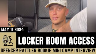 Spencer Rattler Post Practice Interview Saints Rookie Mini Camp [upl. by Yblehs]