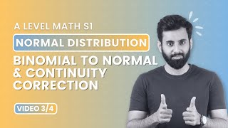 A Level Math S1  Normal Distribution  Binomial to Normal and Continuity Correction [upl. by Erdman]