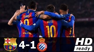 Barcelona vs Espanyol 41 Full Highlights amp Goals HD  18 Dec 2016 [upl. by Brenk]