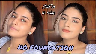 “NO MAKEUP” MAKEUP LOOK FOR COLLEGE OFFICE  without Foundation 💁🏻‍♀️ [upl. by Bautram]