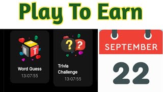 Blove Dapp September 22 2024 Mining App Play To Earn Word Guess Trivia Spin Wheel Challenge [upl. by Tamqrah389]