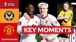 Newport County v Manchester United  Key Moments  Fourth Round  Emirates FA Cup 202324 [upl. by Ahsiekar]