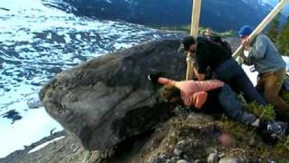 Boulder Push at Galore Creek BC [upl. by Iclehc]