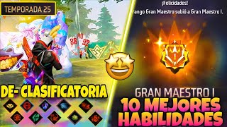 10 MEJORES HABILIDADES para DECLASIFICATORIA🤩 NUEVA TEMPORADA 25💥SUBE A MAESTRO FACIL FREE FIRE [upl. by Airbmak]