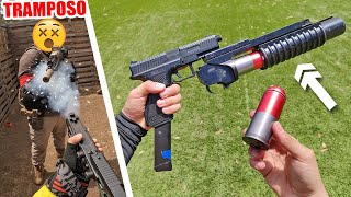 BANEO PERMANENTE a TRAMPOSO❗️🚷 ▬ ACCESORIO LANZAGRANADAS❗️😱 ▬ Yio Airsoft Gameplay [upl. by Akinohs599]