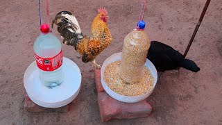 Como Hacer COMEDERO Y BEBEDERO para gallos gallinas y pollos [upl. by Aivital]