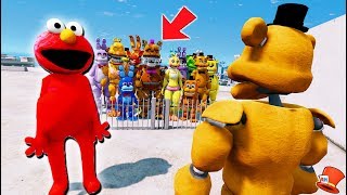 CAN BUFF FREDDY SAVE ALL THE ANIMATRONICS FROM EVIL ELMO GTA 5 Mods FNAF RedHatter [upl. by Aidahs]