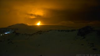 Sundhnúka eruption Dec 18th 2023 2200 to 2300  Live from Iceland [upl. by Akenor352]