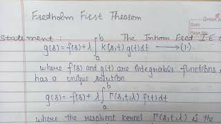 fredholm theorem 1 [upl. by Otrebogad]