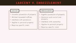 Criminal Law tutorial Embezzlement and False Pretenses  quimbeecom [upl. by Moersch]