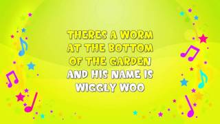 Wiggly Woo  Karaoke  The Worm Song  Nursery Rhyme  KiddieOK [upl. by Erbma]