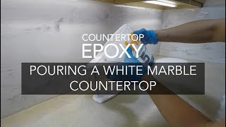 Pouring A White Marble Epoxy Countertop [upl. by Bunder]