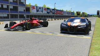 Bugatti Chiron Super Sport 300 vs F1 Ferrari 2022 Leclerc at Monza Full Course [upl. by Tihw]