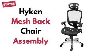 Staples Hyken Chair Assembly  FlexFit™ Hyken Mesh Back Fabric Task Chair Assembly [upl. by Den732]