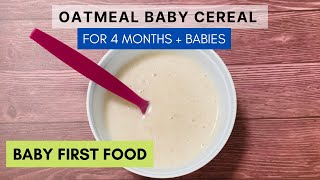 Homemade Oatmeal baby cereal for 4  months old  Baby first cereal  4  month baby food [upl. by Radec]