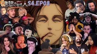 SASHAS DEATH amp EREN REACTION  ATTACK ON TITAN SEASON 4 EPISODE 08 ULTIMATE REACTION COMPILATION [upl. by Ainahtan]