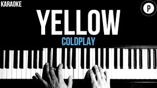 Coldplay  Yellow Karaoke SLOWER Acoustic Piano Instrumental Cover Lyrics [upl. by Eeruhs198]