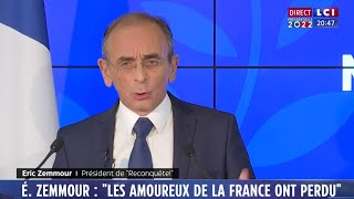 La déclaration dE Zemmour suite à la réélection dE Macron [upl. by Orelia]