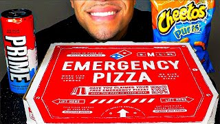 DOMINO’S EXTRA CHEESE PIZZA CHEETOS PUFFS PRIME ENEGRY DRINK ASMR MUKBANG NO TALKING BIG BITES JERRY [upl. by Anesuza]