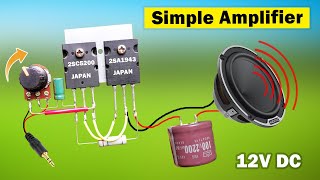 Make simple Amplifier circuit using 2SC5200 2SA1943 Transistor [upl. by Mae]