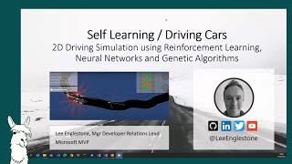 AI in a 2D Self Learning  Driving Car Simulation  Lee Englestone Dot Net North  April 2022 [upl. by Erdnaek572]